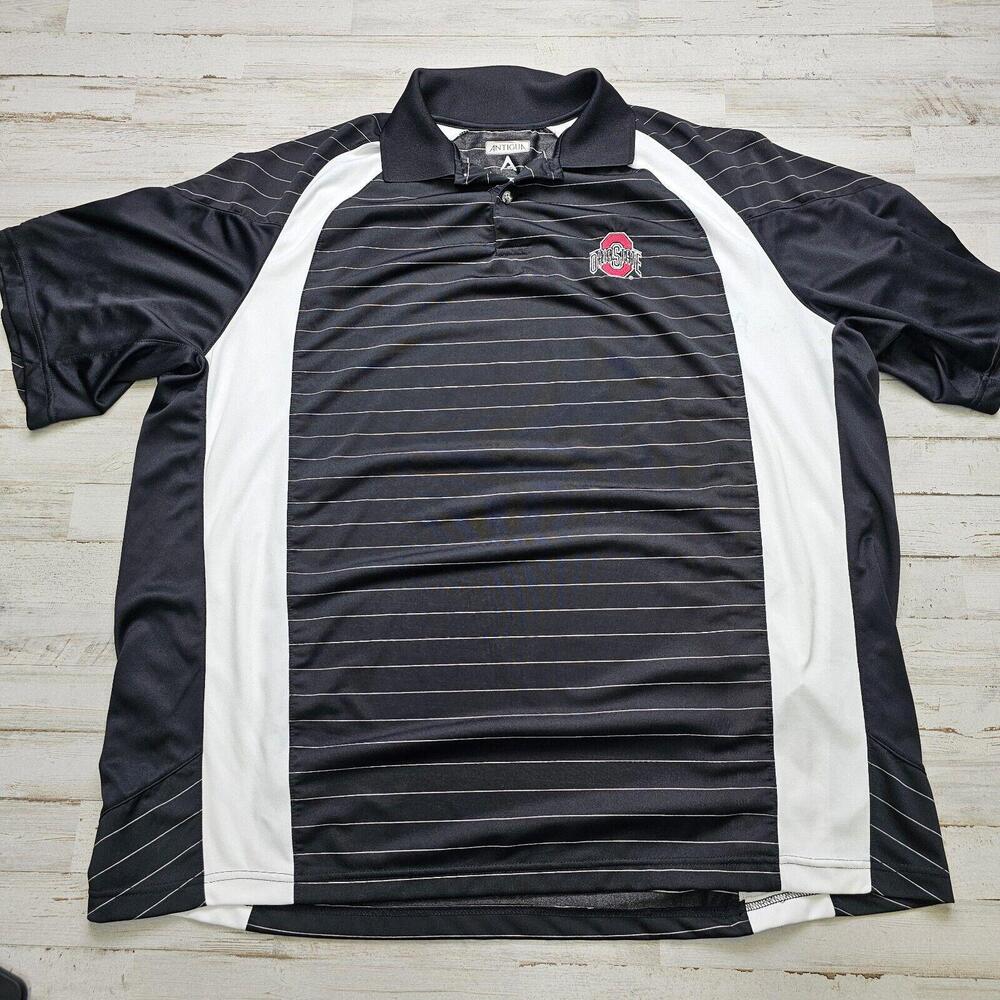 Ohio State Buckeyes Shirt Mens 2XL Short Sleeve Polo Golf Gameday -  Antigua